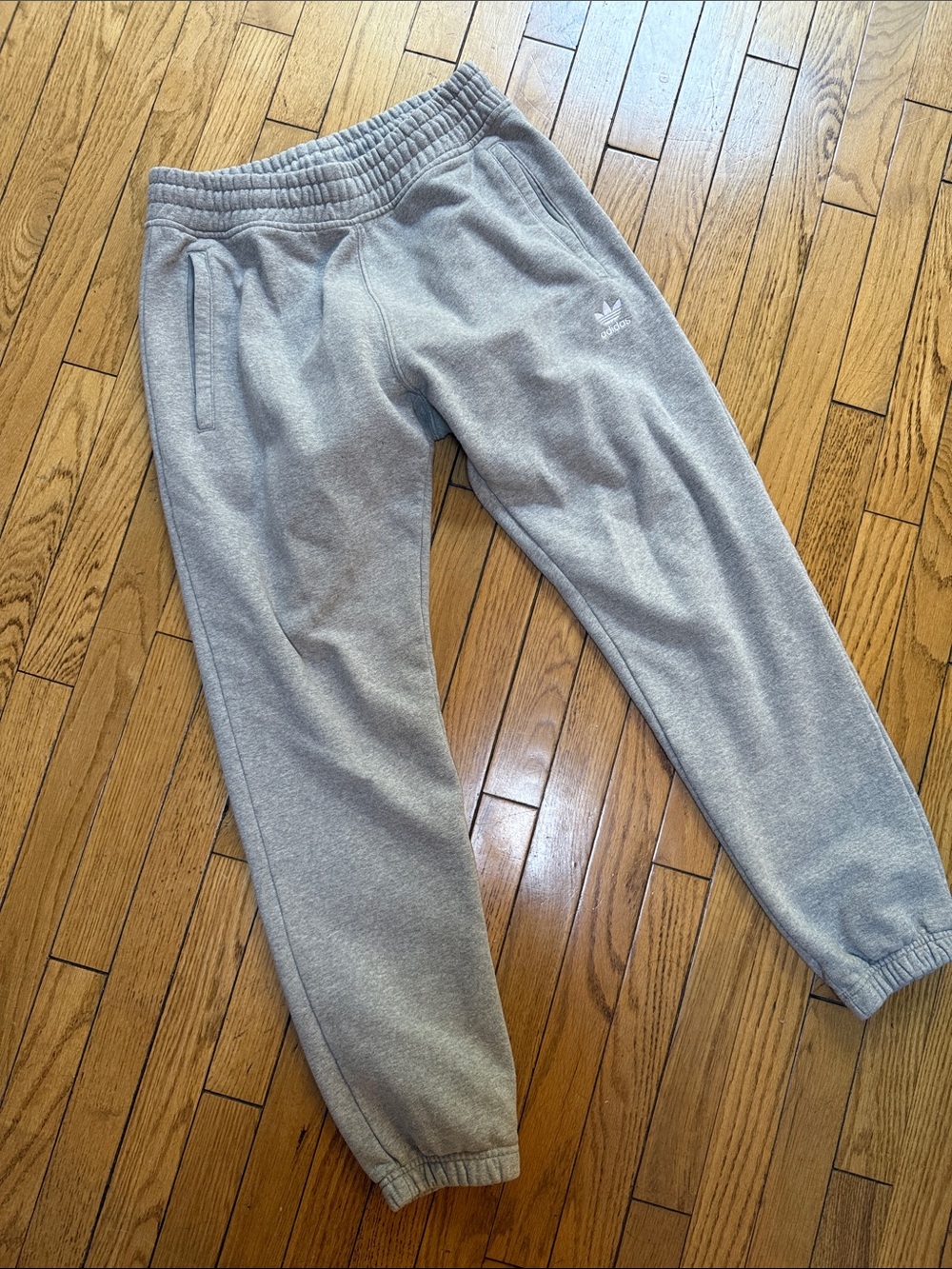 adidas Gray Trefoil Fleece Jogger Pants